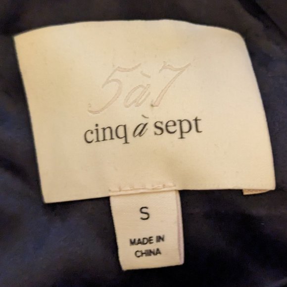 Cinq a Sept - Black Tiered Cold Shoulder Blouse with Lace - Picture 3 of 8